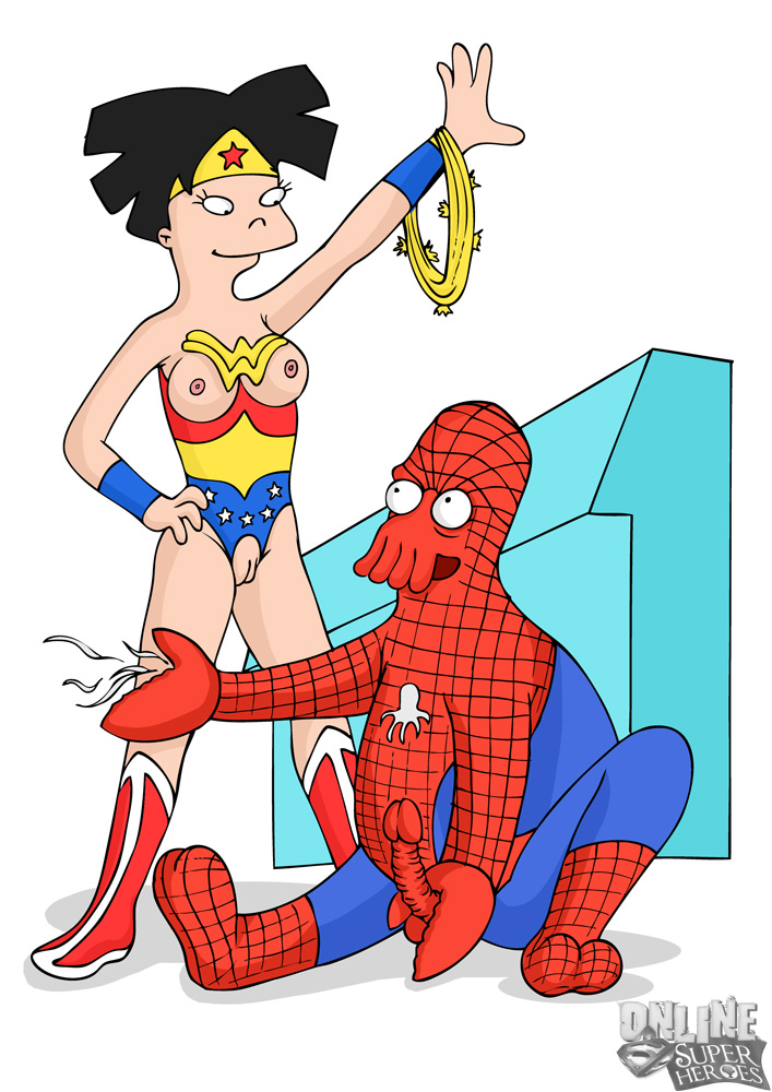 amy_wong cosplay dc female futurama human male marvel marvel_comics nipples online_superheroes spider-man_(cosplay) spider-man_(series) straight wonder_woman_(cosplay) zoidberg