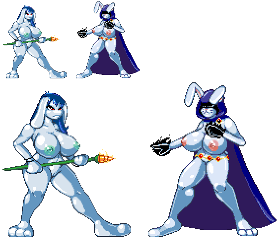 bunny_raven casetermk cave_story crossover dc dc_comics dcau female misery_(cave_story) pixel_art rachel_roth raven_(cosplay) raven_(dc) smooth_skin teen_titans transformation transparent_background