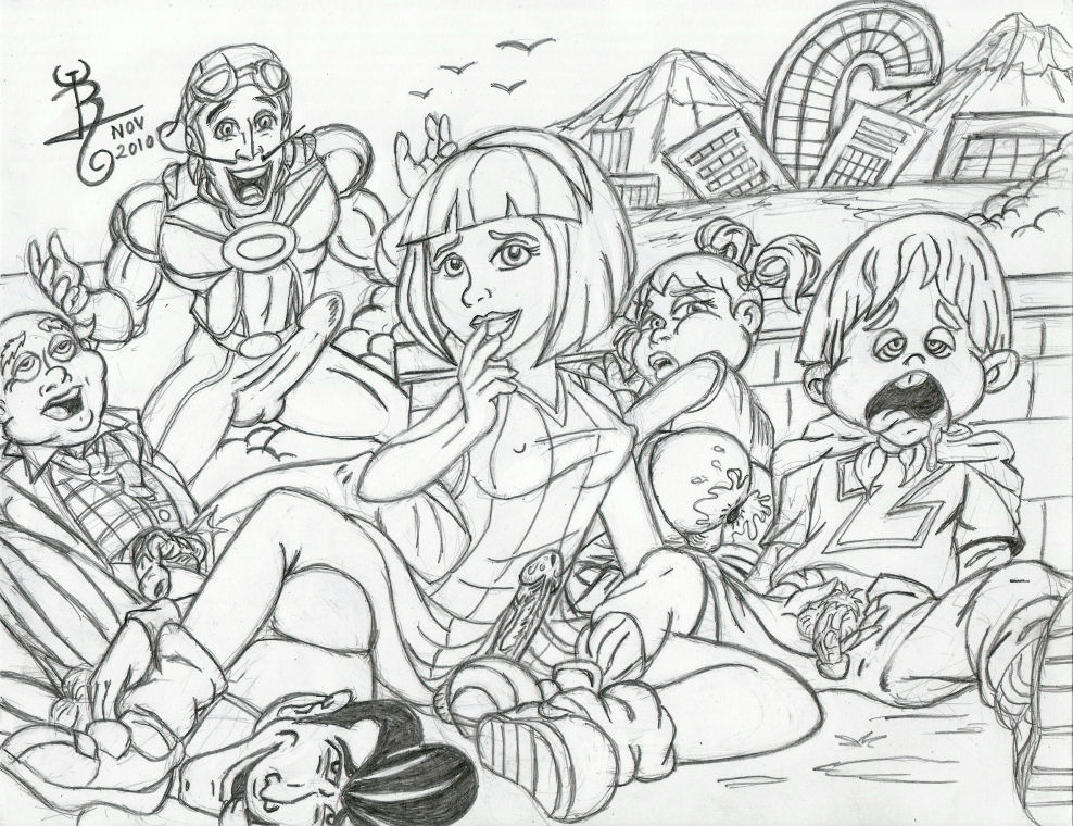 female futa_with_male futanari group herm human intersex lazytown male mayor_milford_meanswell monochrome rlg robbie_rotten sportacus stephanie_meanswell trixie_troubleby ziggy_(lazytown)