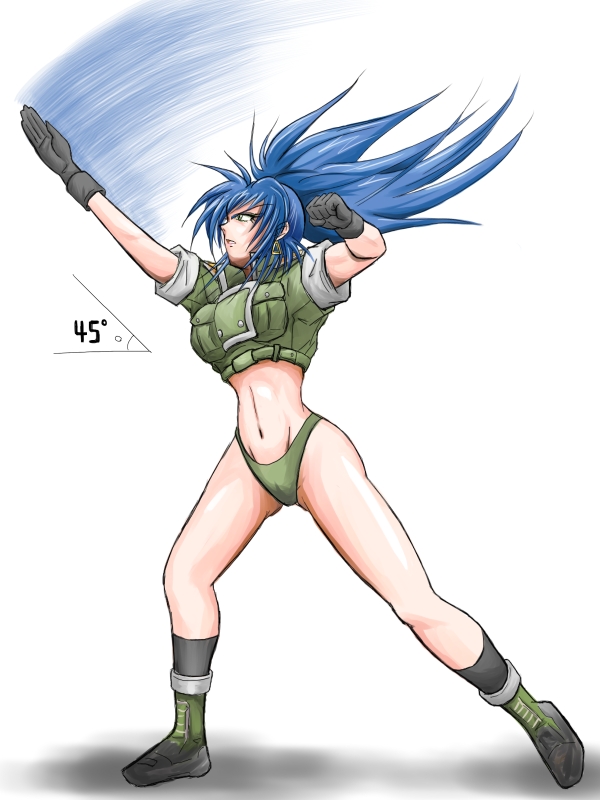 blue_hair dew king_of_fighters leona_heidern snk tagme