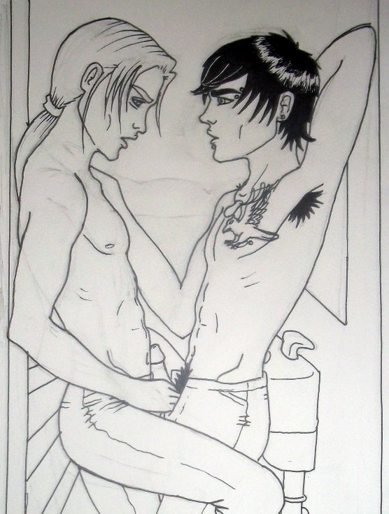 2boys albus_severus_potter bathroom gay handjob harry_potter harry_potter_and_the_cursed_child hippogriff_tattoo male male_only penis scorpius_malfoy tagme tattoo topless yaoi