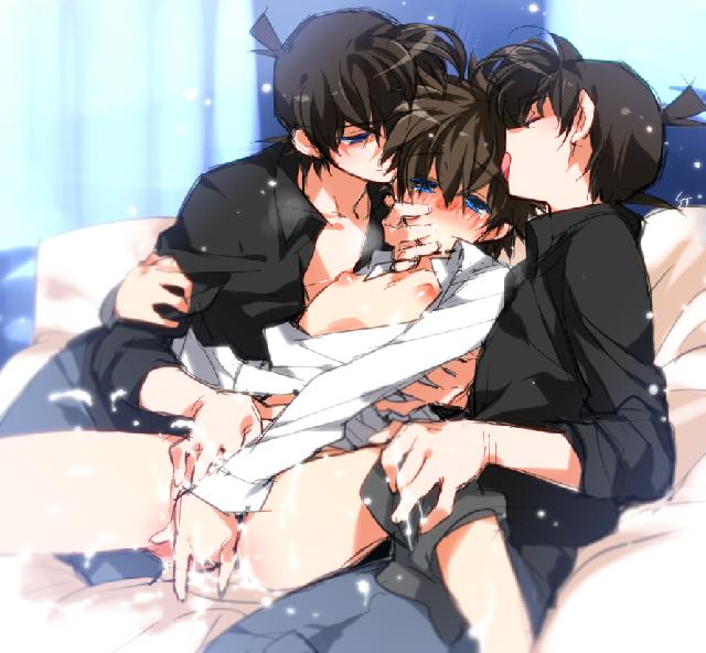 detective_conan gay kaito_kuroba kaitou_kid magic_kaito male male_only shinichi_kudo yaoi