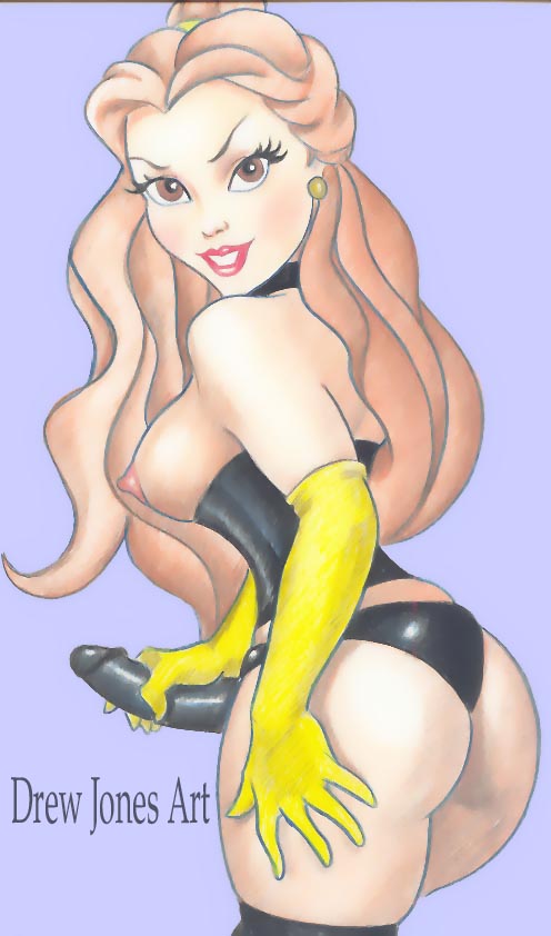 beauty_and_the_beast belle disney disney_princess drew_jones female female_only human nipples solo strap-on