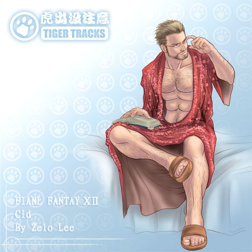 cidolfus_demen_bunansa final_fantasy final_fantasy_xii glasses male_only open_robe reading sandals solo_male zelo_lee