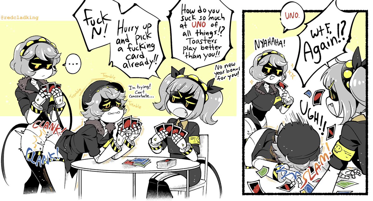 1boy, 1futa, 1girls, board game, cards, futa on male, futanari, grey hair, j (murder drones), murder drones, n (murder drones), passed out, redcladking, robot sex, sex, v (murder drones), vaginal penetration, vaginal sex, yellow eyes
