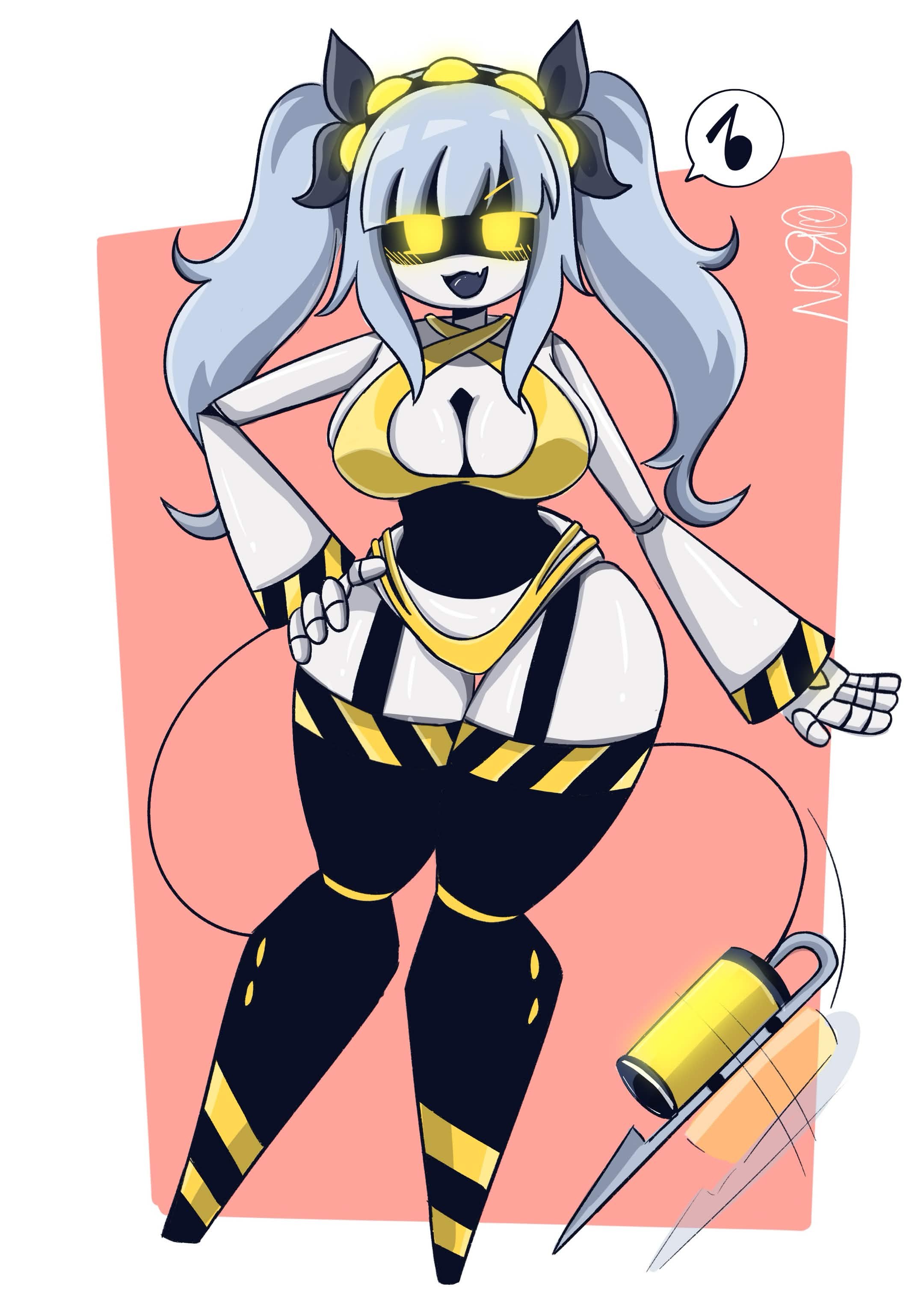 bikini, blush, bon, female, female only, i wanna fuck her so bad, i want her to sit on my face while i eat her out, j (murder drones), murder drone, murder drones, robot, robot girl, suggestive, thick, thick hips, thick legs, thick thighs, wagging tail