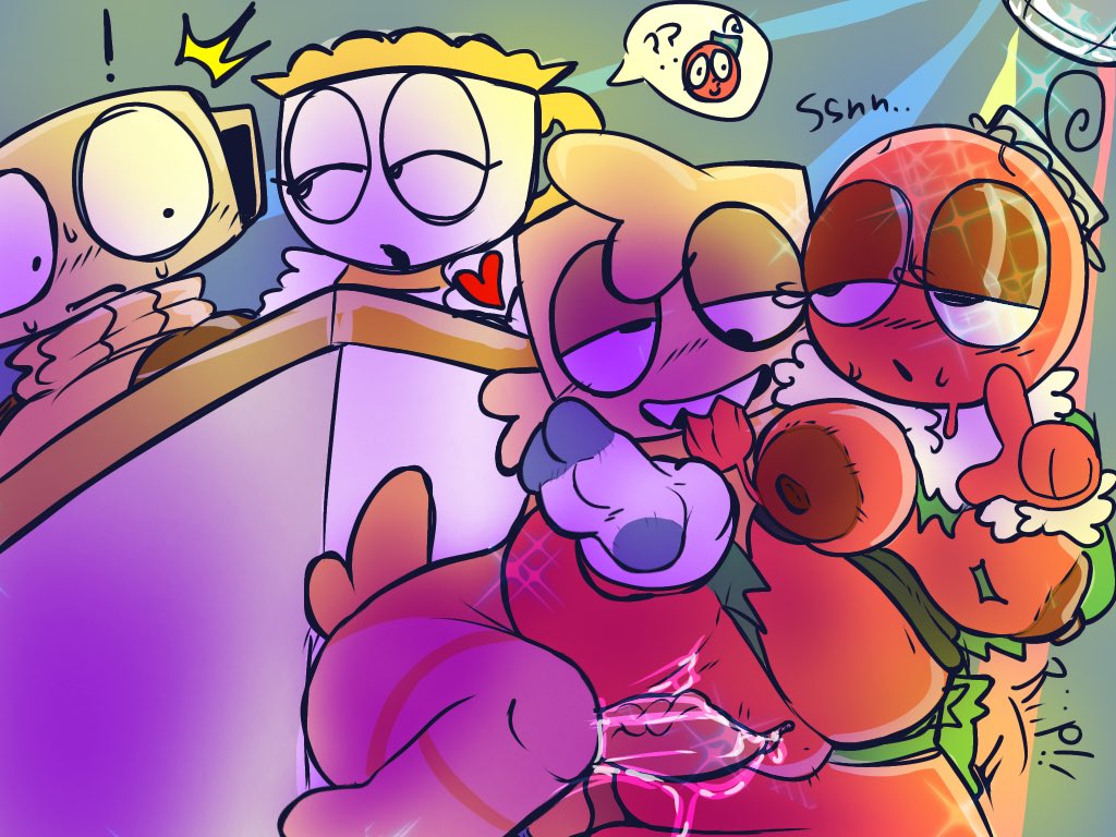blushcrunch studio, bobette (dandy's world), breasts, breasts out, chubby female, dandy's world, dandys world, goob (dandy's world), hidden sex, ripped clothing, roblox, shelly (dandy's world), teagan (dandy's world), vaginal penetration
