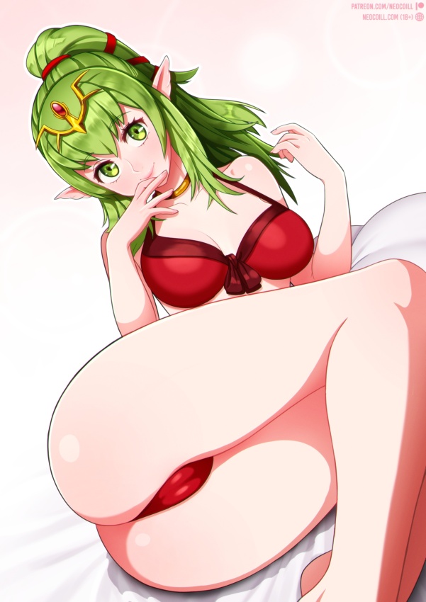 1girls, alternate costume, ass, big breasts, bikini, breasts, cameltoe, cleavage, female, female only, fire emblem, fire emblem awakening, fire emblem heroes, green eyes, green hair, large breasts, looking at viewer, manakete, neocoill, nintendo, panties, pointy ears, pussy, solo, tiki (fire emblem), tiki (fire emblem) (adult)
