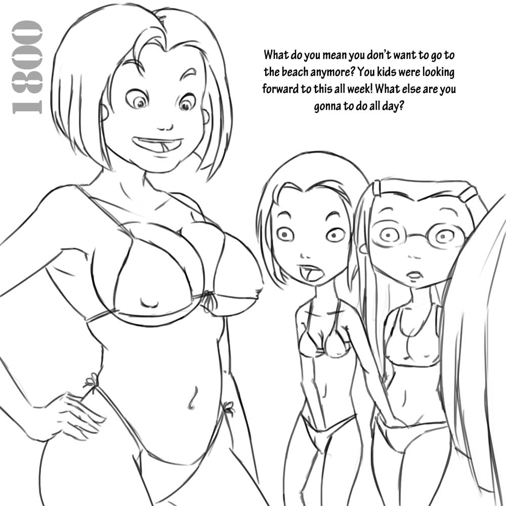 1800 disney lor_mcquarrie monochrome rough_sketch straight_hair the_weekenders tino's_mom tino_tonitini tish_katsufrakis white_background