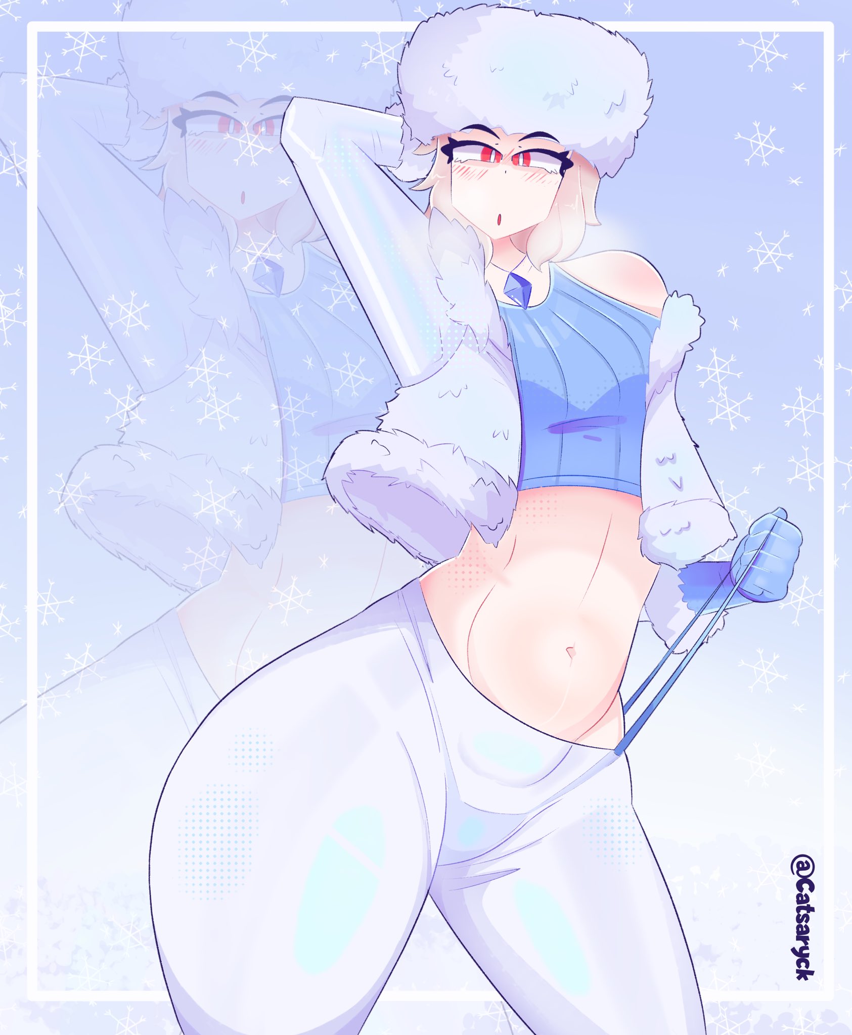 1girls, alpine lexa (fortnite), breasts, catsaryck, female, female focus, female only, fortnite, fortnite: battle royale, lexa (fortnite), light skin, light-skinned female, looking at viewer, midriff, solo, thick thighs, thighs, wide hips