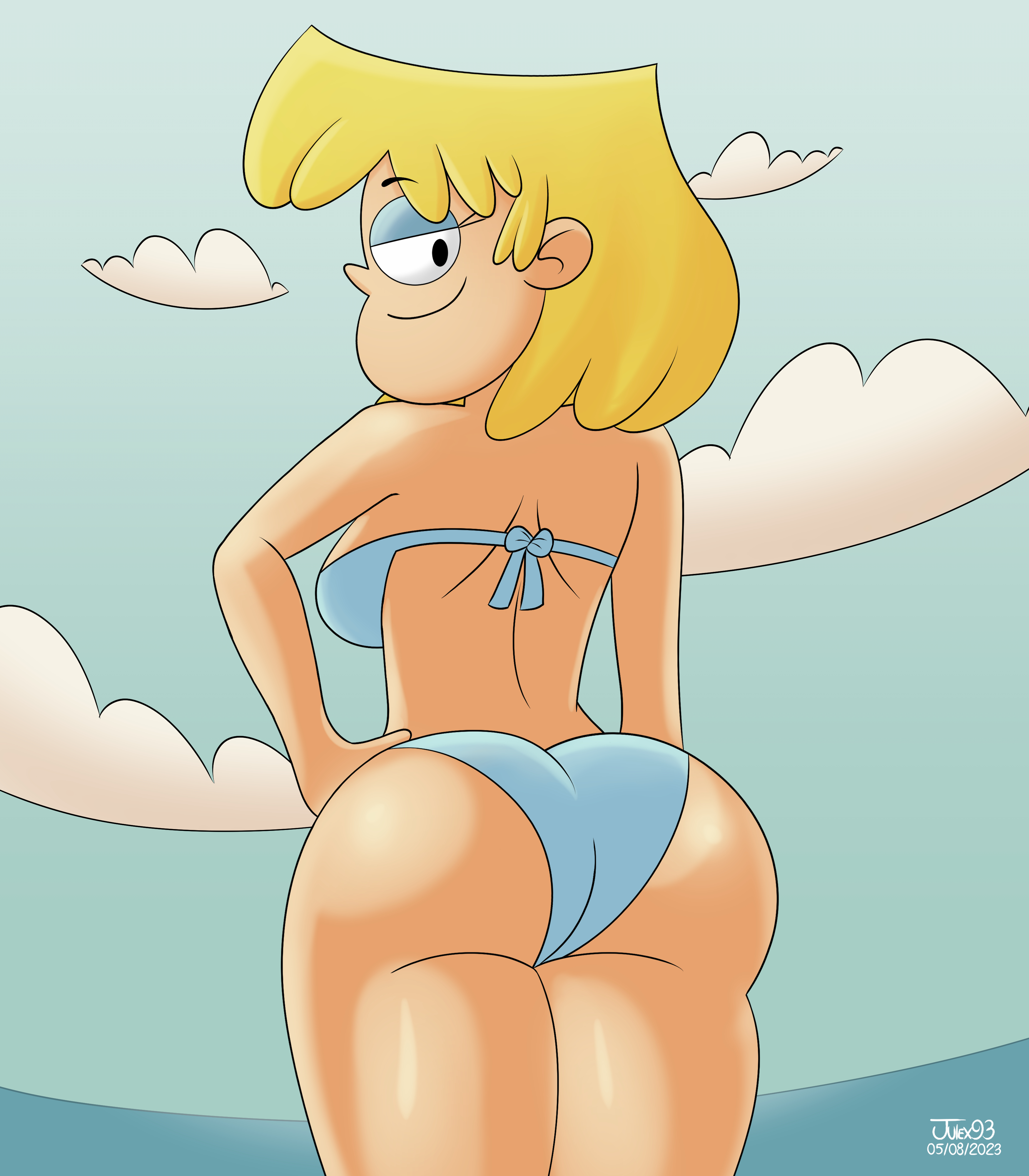 1girls, 2023, ass, ass focus, back view, beach, big ass, big butt, bikini, blonde female, blonde hair, blue bikini, blue panties, breasts, butt, butt focus, female, female focus, female only, huge ass, huge butt, human, julex93, large ass, large butt, light skin, light-skinned female, looking at viewer, looking back, looking to the side, lori loud, nickelodeon, ocean, panties, sexy, sexy ass, sexy butt, sexy female, short hair, smile, solo female, solo focus, standing, teenage girl, teenager, the loud house, thick ass, thick butt, thick thighs, thighs
