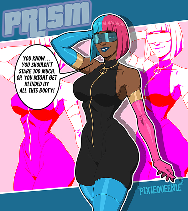 1girls, alice (dispatch), ass, big ass, big breasts, big thighs, breasts, bust, busty, chest, curvaceous, curvy, curvy figure, dark skin, dark-skinned female, digital media (artwork), dispatch (game), english text, female, hips, hourglass figure, huge ass, huge breasts, huge thighs, large ass, large breasts, large thighs, legs, mature, mature female, pixiqueenie, prism, slim waist, speech bubble, text, thick, thick hips, thick legs, thick thighs, thighs, tinted eyewear, visor, voluptuous, waist, wide hips, wide thighs