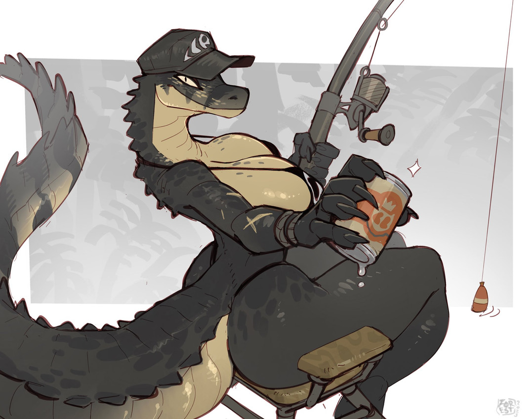 2025, alligator, alligatorid, anthro, arm scar, baseball cap, beer, big ass, big breasts, big butt, big nipples, bikini, black body, black scales, breasts, brown body, brown scales, caley (foresttherotten), can, cap, claws, clothing, container, crocodile, crocodilian, fat ass, female, fishing, fishing hook, fishing line, fishing net, fishing rod, foresttherotten, hat, headgear, headwear, hi res, huge ass, huge breasts, huge butt, huge nipples, large ass, large breasts, large butt, large nipples, looking at viewer, multicolored body, multicolored scales, nipple bulge, nipples, nipples visible through clothing, reptile, scales, scalie, scar, sitting, solo, swimwear, tail, thick thighs, twitter link, two tone body, two tone penis, two tone scales, two-piece swimsuit, two-tone body, two-tone scales, two-tone skin, wide hips