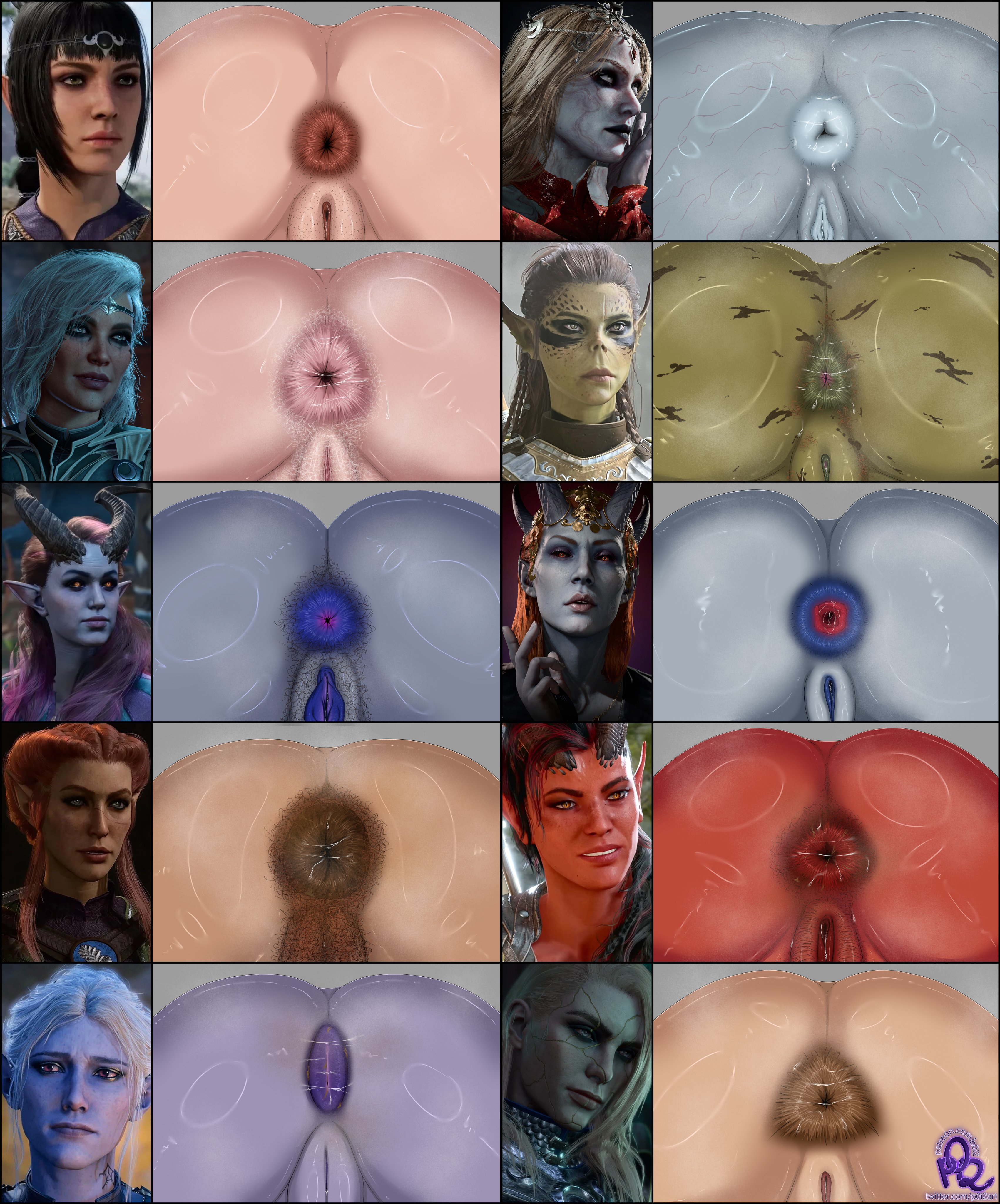 2026, 2d, 3d, 3d model, 4k, aasimar, absurd res, absurd resolution, absurdres, alfira, anus chart, ass, ass chart, ass crack, ass focus, asshole, asshole focus, baldur's gate, baldur's gate 3, black hair, black sclera, blonde hair, blue eyes, blue skin, blue-skinned female, braid, braided hair, broken horn, brown hair, cambion, changeling, chart, circlet, dame aylin, devil, devil girl, devil horns, drow, drow female, dungeons and dragons, elf, elf ears, elf female, fantasy, forgotten realms, ginger, ginger hair, githyanki, githyanki female, green eyes, green skin, green-skinned female, hairy ass, hairy asshole, hairy pussy, half-elf, half-elf female, headpiece, horn, horns, humanoid, isobel (baldur's gate), kagha, karlach, lae'zel, larian studios, light skin, light-skinned female, medieval fantasy, minthara, mizora, orange eyes, orin the red, p0i2, pale eyes, pale skin, pale-skinned female, plait, pointy ears, pubic hair, purple hair, purple skin, purple-skinned female, pussy, pussy from behind, red eyes, red hair, red skin, red-skinned female, redhead, shadowheart, shadowheart (baldur's gate), shaved anus, shaved crotch, shaved pussy, shaved side, sweat, sweaty, sweaty anus, sweaty ass, tiara, tiefling, tiefling girl, two-tone hair, veins, warpaint, watermark, white eyes, white hair, wizards of the coast, yellow eyes