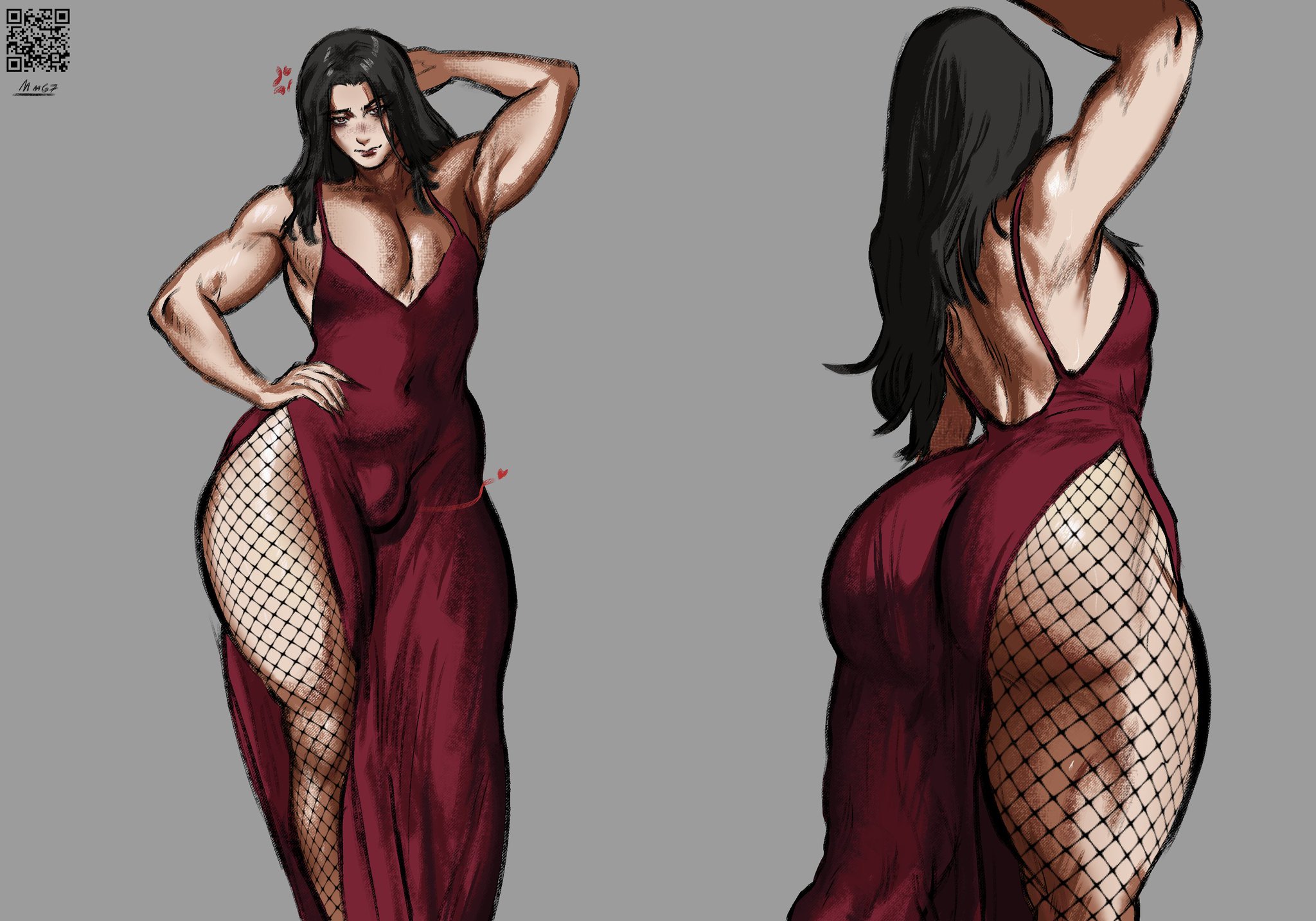 arc system works, big ass, bulge, dress, guilty gear, guilty gear strive, long hair, monstermommys67, testament (guilty gear), thick thighs