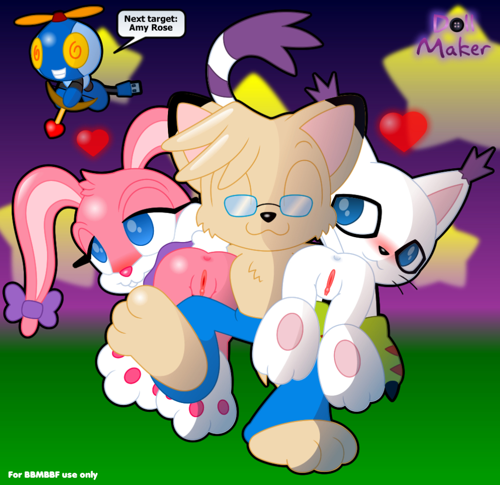 anus babs_bunny blue blue_eyes blush closed_eyes crossover cupid digimon feline female gatomon glasses half-closed_eyes heart lagomorph machine mechanical neoeclipse omochao pants propeller pussy rabbit robot sega sonic_(series) star tiny_toon_adventures tiny_toons topless uncensored warner_brothers