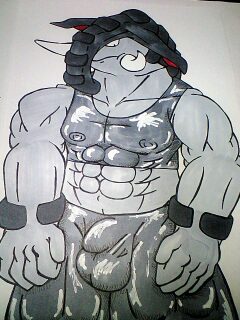 abs anthro bulge clothes color donphan front_view male male_only muscles pokemon solo tagme