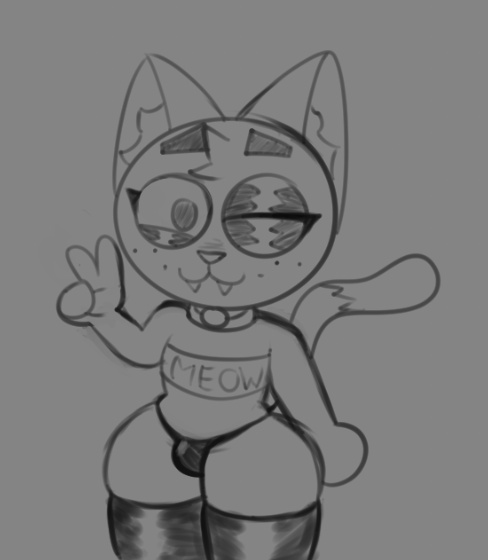 anthro balls cat catboy eyelashes eyewear feline femboy furry meowny meowny(meowny) thick_thighs thong