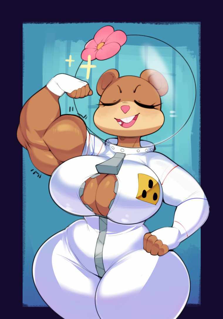 abs biceps big_breasts big_muscles breasts bulumble-bee female flexing_bicep huge_breasts large_breasts large_muscles muscles muscular muscular_arms muscular_female sandy_cheeks spongebob_squarepants squirrel