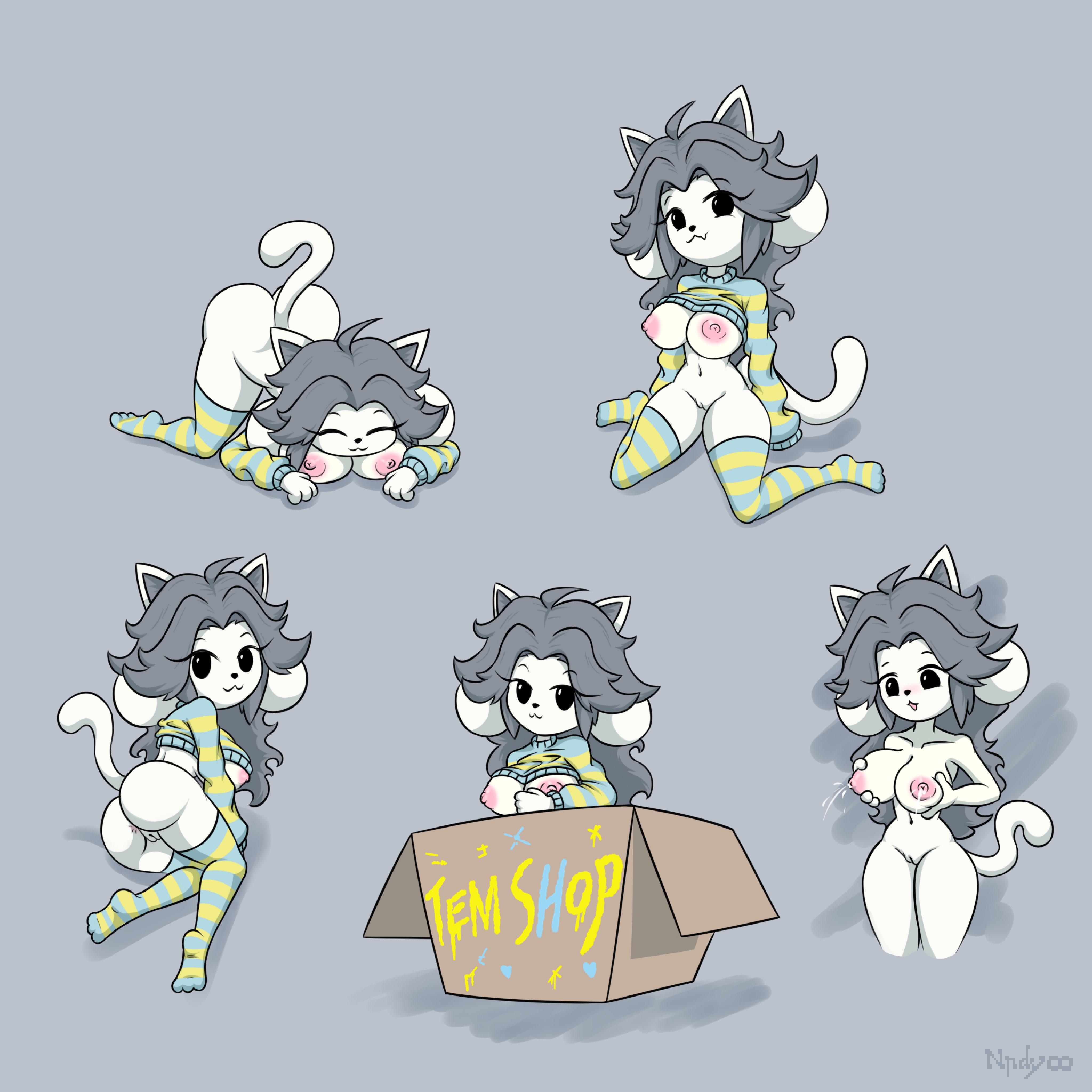 andydrew297149, canine, cat ears, doggy style, female, female focus, female only, grey hair, pixel art, shop, solo, tagme, tem shop, temmie, temmie (undertale), undertale, undertale (series)