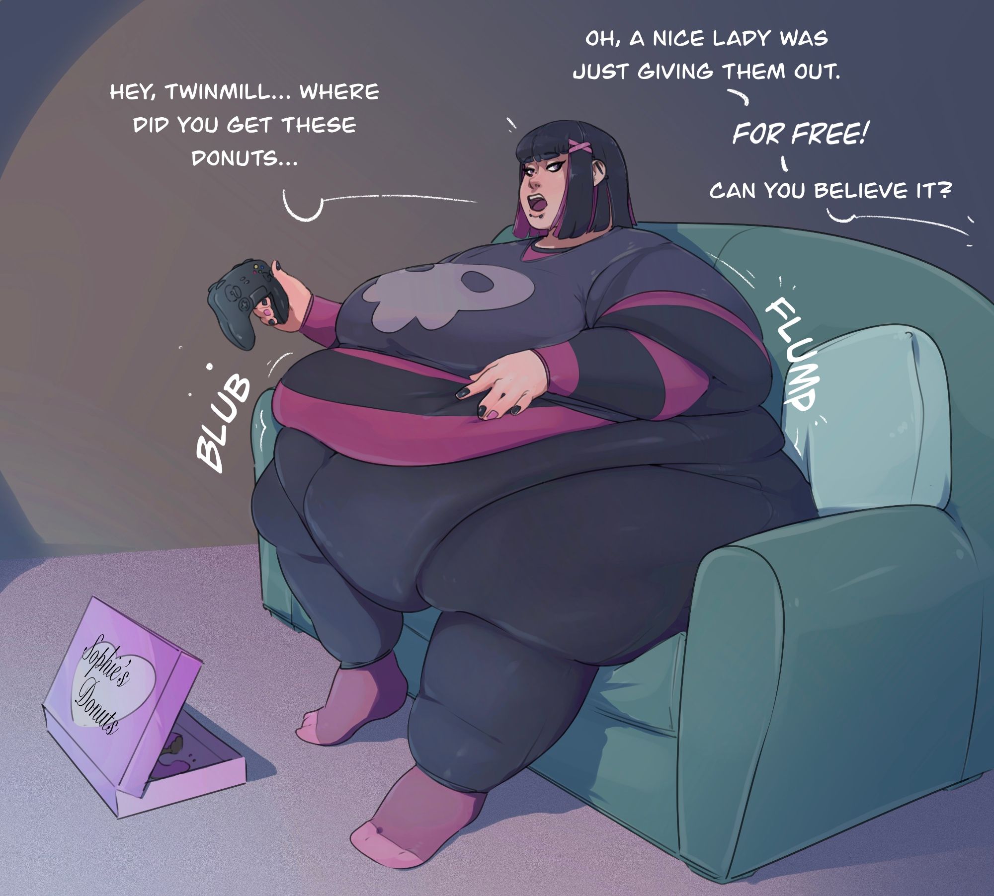 bbw, ladyluckfate, oc, softest core, ssbbw, weight gain