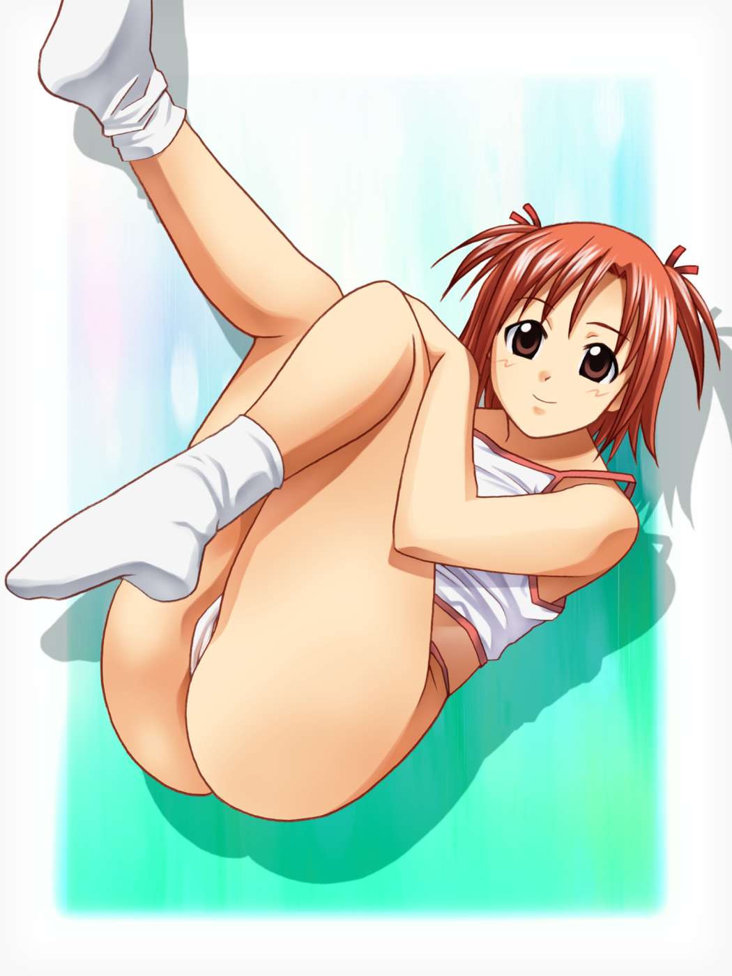 ass bakuhatsu_bros. blush cameltoe clothing feet footwear highres lying mahou_sensei_negima mahou_sensei_negima! panties sasaki_makie smile socks underwear