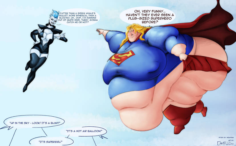 bbw clothing dc dc_comics female kara_danvers kara_zor-el livewire morbidly_obese mx-fa obese pale_skin ssbbw supergirl supergirl_(series) superman_(series) tagme