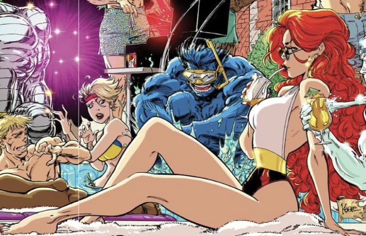 bikini jean_grey marvel marvel_comics marvel_girl phoenix_(x-men) pool pool_party x-men