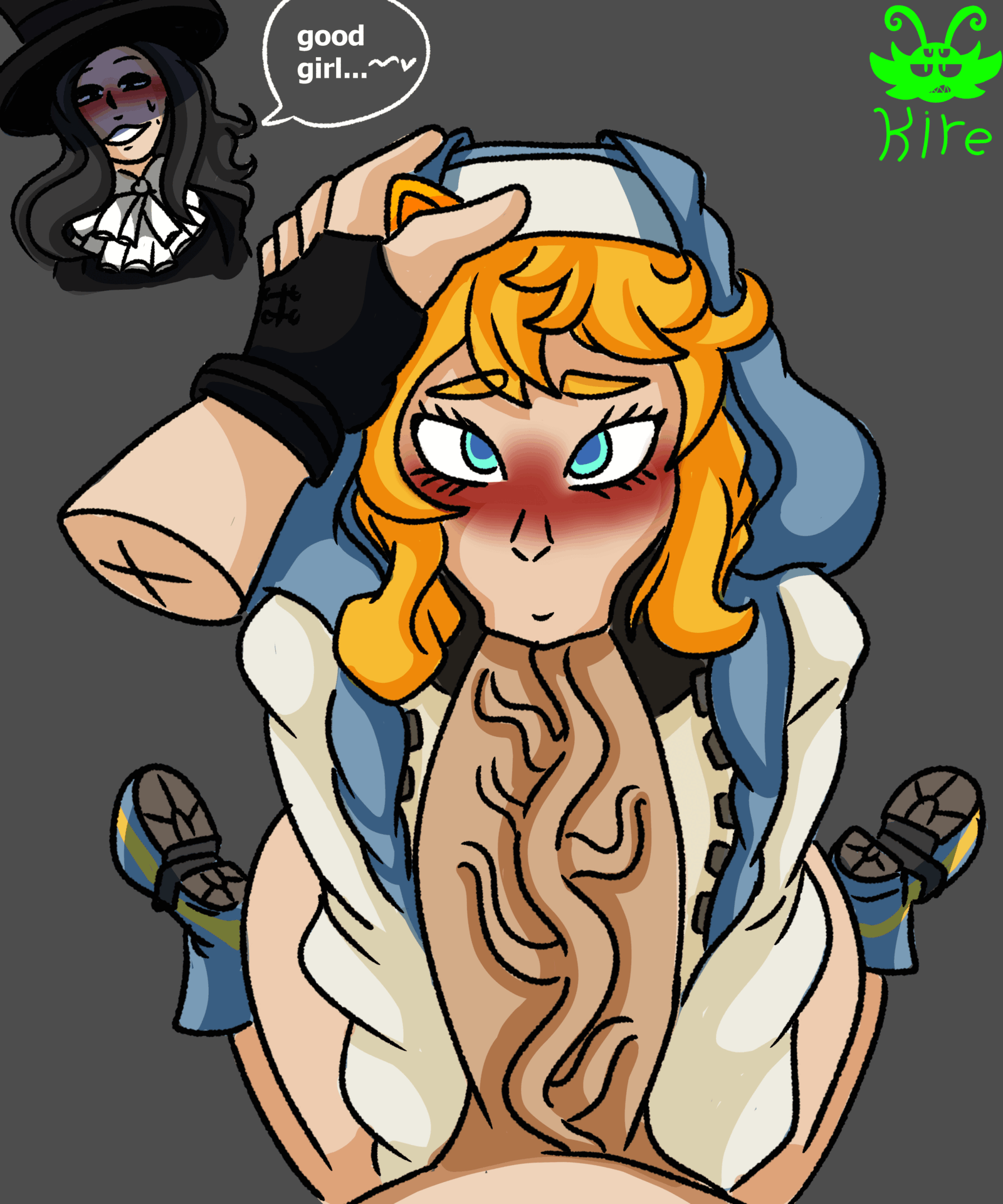 animated, ass, big ass, big butt, big penis, bisexual, black hair, blowjob, blowjob face, blue eyes, blush, bridget, clothed, clothed sex, eye contact, eyebrows, eyelashes, futa on futa, futanari, girly, guilty gear, guilty gear strive, hat, intersex, kire the cat, penis, red eyes, rough sex, sucking, sucking penis, testament (guilty gear), trans, trans woman, vein, veins, veiny, veiny penis