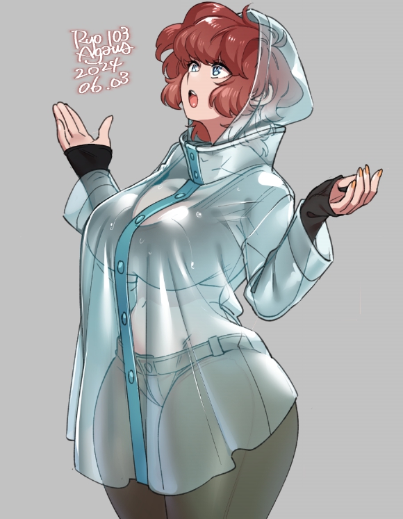 big_ass big_breasts female human jpeg rain_coat ryo_agawa thick_thighs