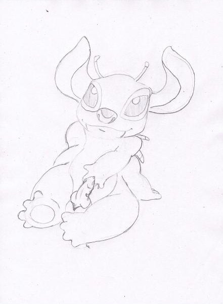 experiment_(species) lilo_and_stitch male male_only monochrome rascalraccoon sketch solo stitch tagme