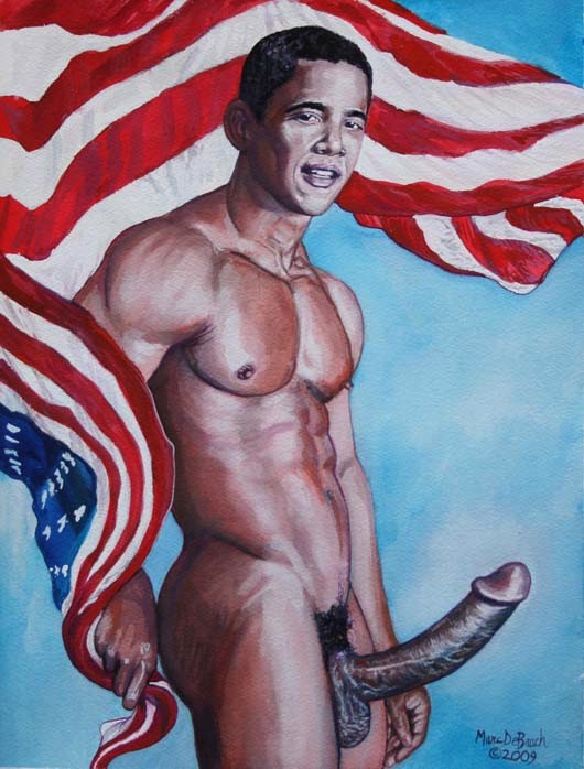 1boy 2009 american_flag barack_obama big_penis biracial biracial_male celebrity circumcised curved_penis dark-skinned_male dark_skin erect_nipples erect_penis erection flag hard_on huge_cock huge_penis long_penis looking_at_viewer male male_only marc_debauch muscles muscular muscular_male politician president real_person solo veiny_penis