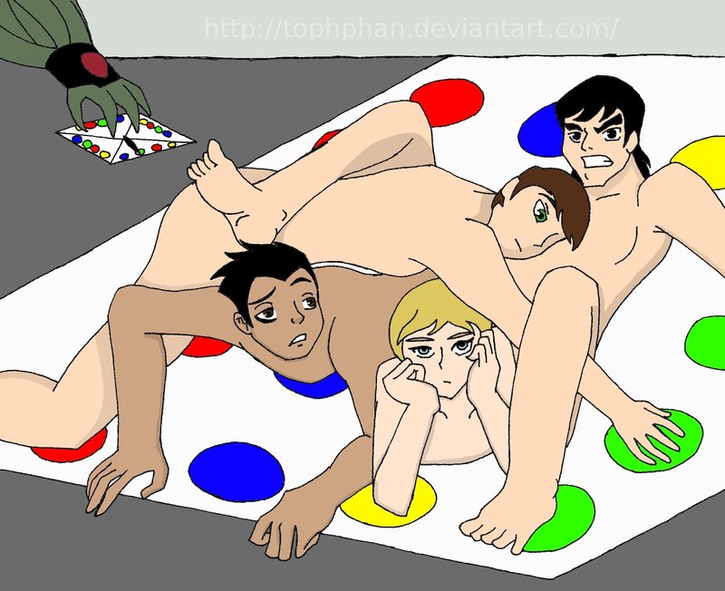 4boys ben_10 ben_tennyson cartoon_network color crossover gay generator_rex kevin_levin male male_only noah_nixon nude rex_salazar sketch twister yaoi