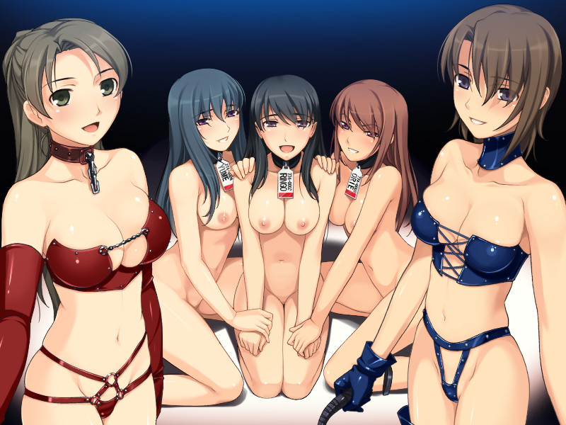 5girls bondage breasts collar dominatrix femdom femsub game_cg gloves happy happy_sub kan-in_tokkyuu_matsuba multiple_girls multiple_subs navel nipples nude sakurajima_saromako slave slaves smile submissive take_your_pick tsurumiku whip willing_sub