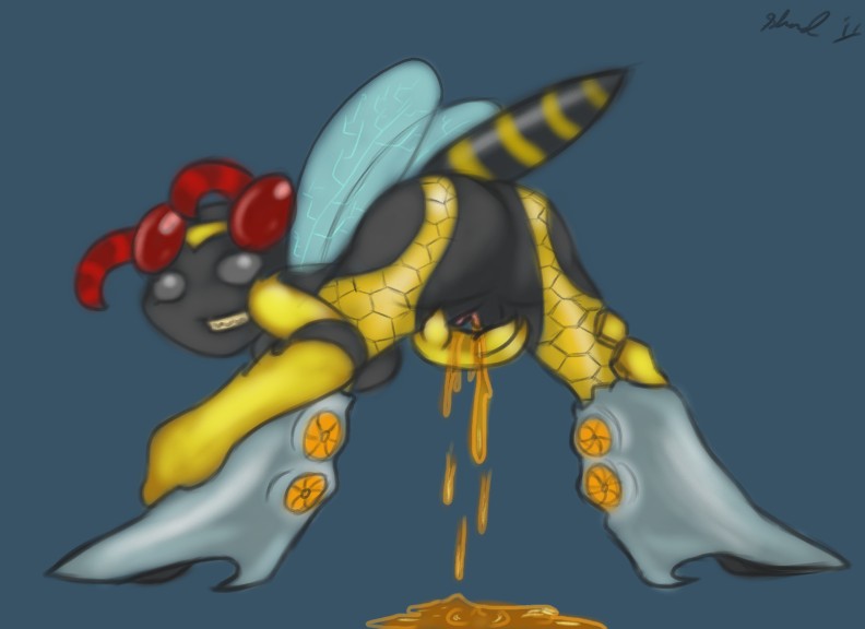 badnik bee bussbomber female hedgehog honey insects machine mechanical nude pussy robot sega shardshatter sonic_(series) sonic_the_hedgehog spreading