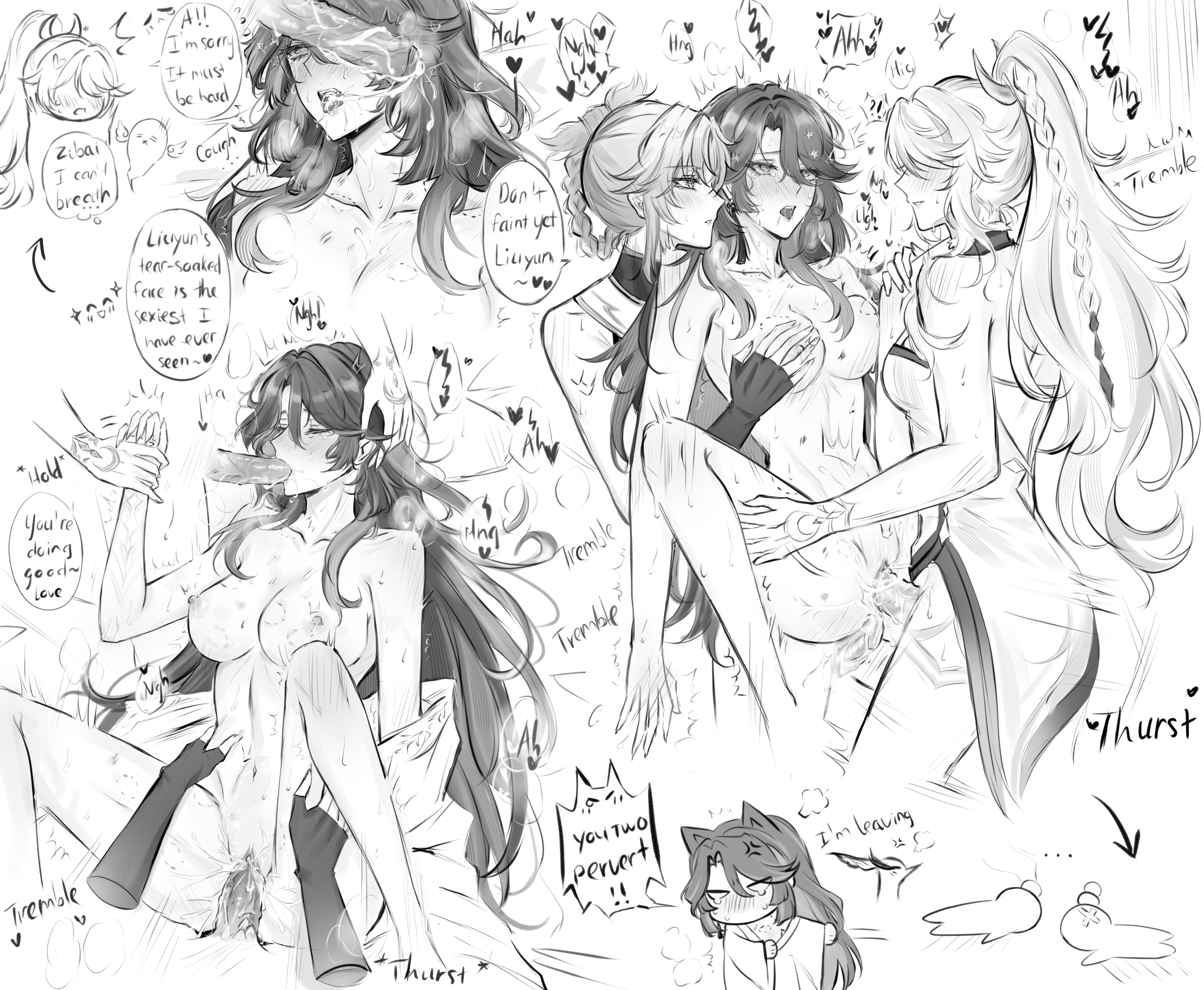 anal, anal sex, blowjob, blush, boobs out, breasts, breasts out, cleavage, clothed, clothed sex, clothes, clothing, cloud retainer (genshin impact), clourebear, cock, cock on face, dick, dick on face, dickgirl, dominant female, fucked, fucked from behind, fucked senseless, fucked silly, futa on female, futanari, genshin impact, hoyoverse, long hair, long hair female, madame ping, older female, overstimulated, overstimulation, penis, penis in ass, penis in pussy, penis on face, pervert, spitroast, submissive female, threesome, tits out, vaginal penetration, vaginal sex, xianyun (genshin impact), zibai (genshin impact)