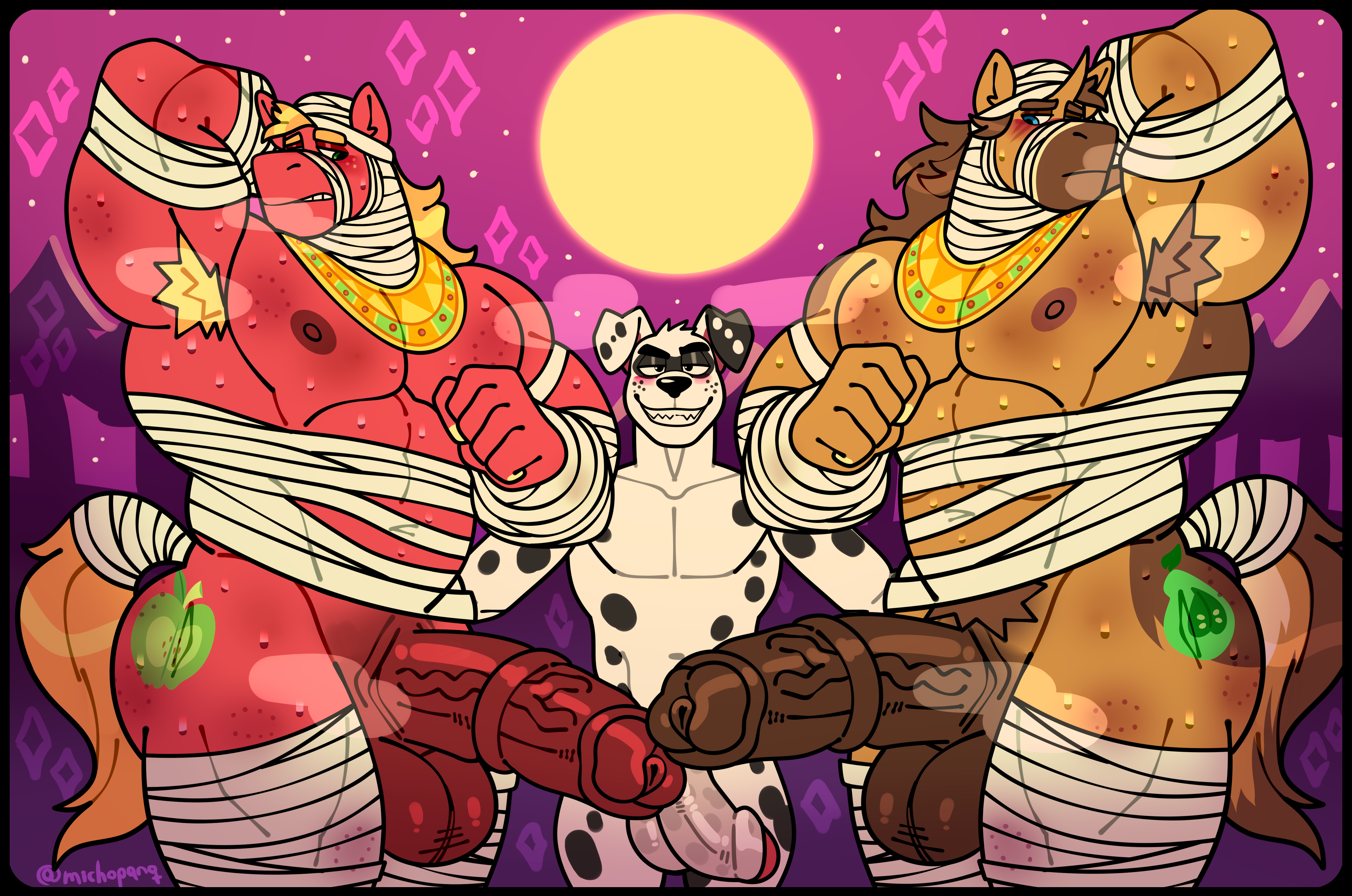 anal, anal sex, bara, big ass, big bottom, big breasts, big butt, big macintosh, big macintosh (mlp), big muscles, canine, chase (mlp), chase kusanagi, chase pear, dalmatain, furry, gay, gay sex, horse, incesto, male, muscle, my little pony, ntr, penetration, zackdadawg