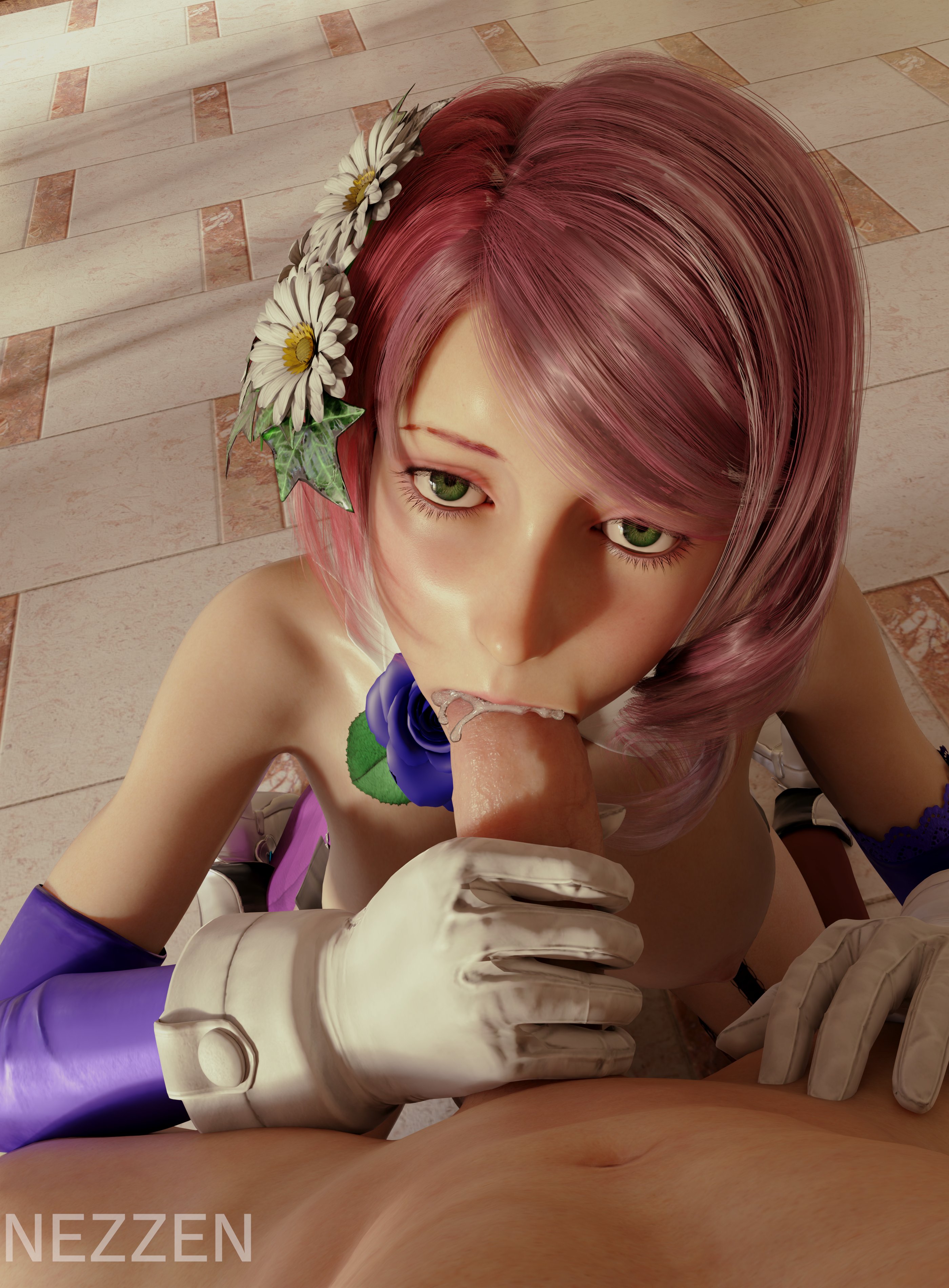1girls, 3d, alisa bosconovitch, breasts, cyborg, fellatio, female, gloved handjob, gloves, green eyes, hand on penis, handjob, handjob with gloves, holding penis, nezzen, oral, pov, tekken, tekken 7, tekken 8, touching penis, white gloves