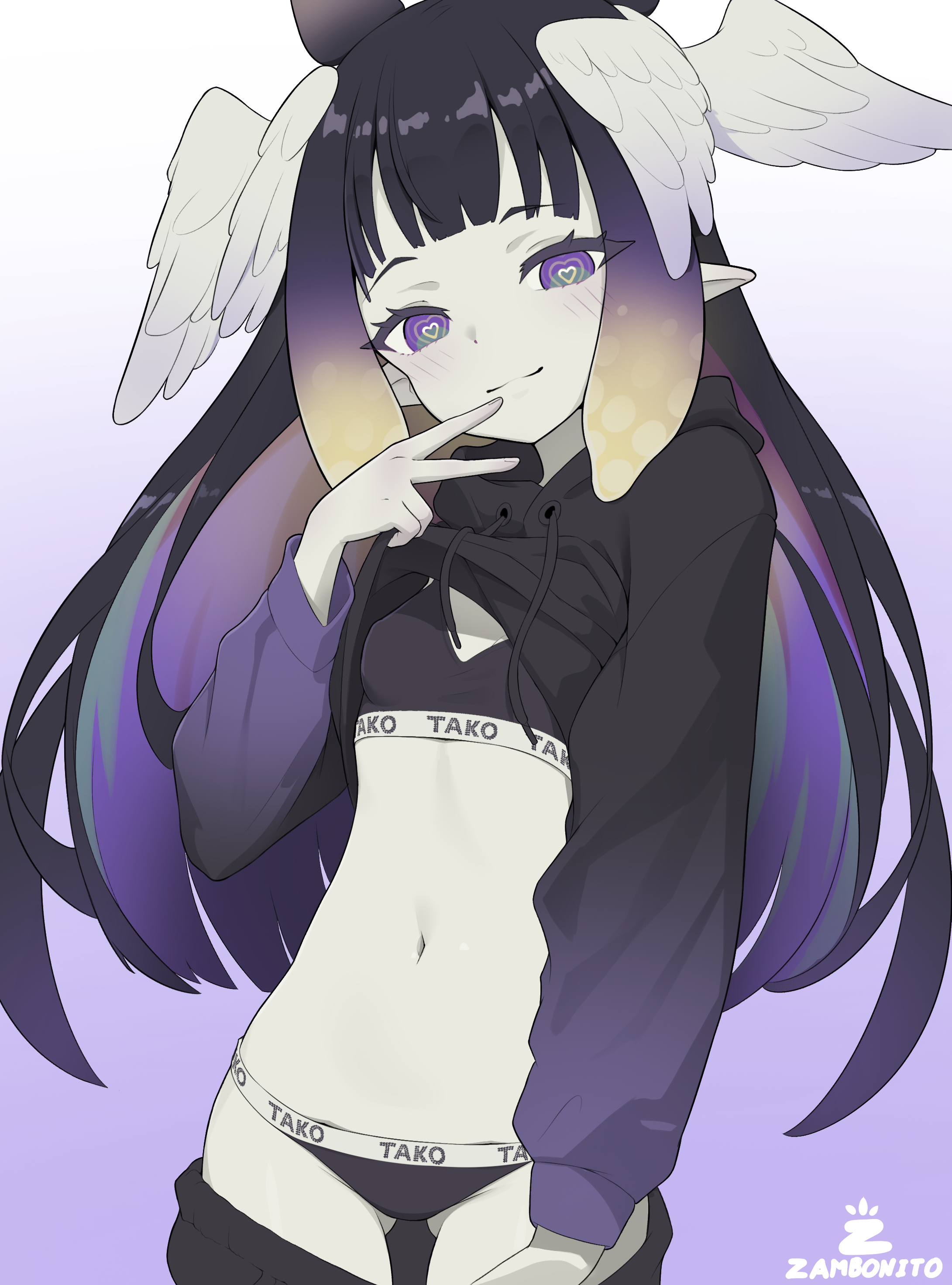 flaps, flashing, heart-shaped pupils, hololive, hololive english, ninomae ina'nis, tummy, underwear, virtual youtuber