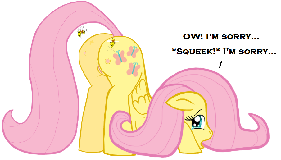 2011 ass bee bee_sting equine female fluttershy_(mlp) friendship_is_magic hasbro horse my_little_pony pegasus pony presenting pussy solo straight_hair wings