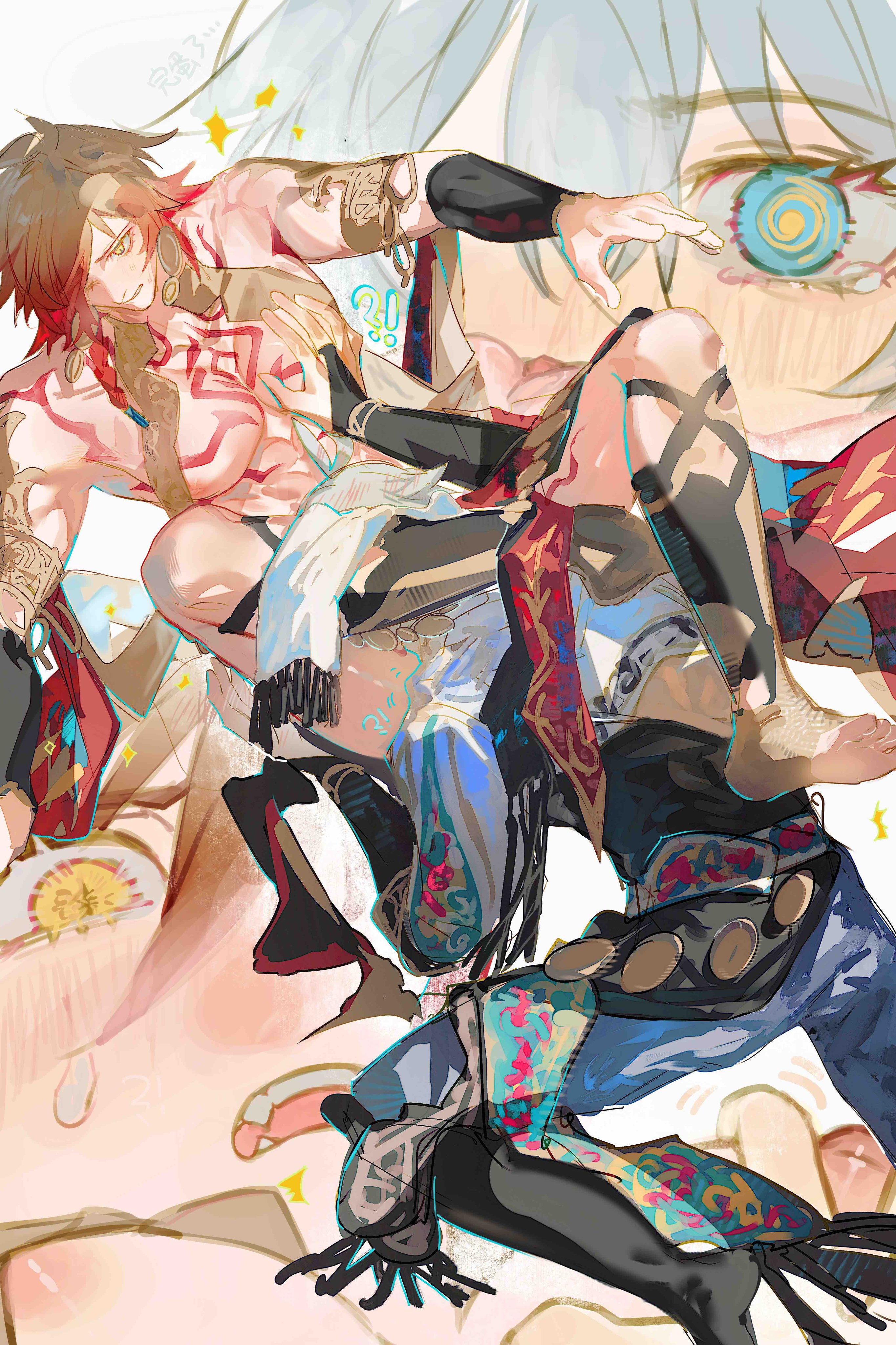 cunnilingus, cuntboy, gay, honkai: star rail, implied cunnilingus, mydei (honkai: star rail), phainon (honkai: star rail), yaoi