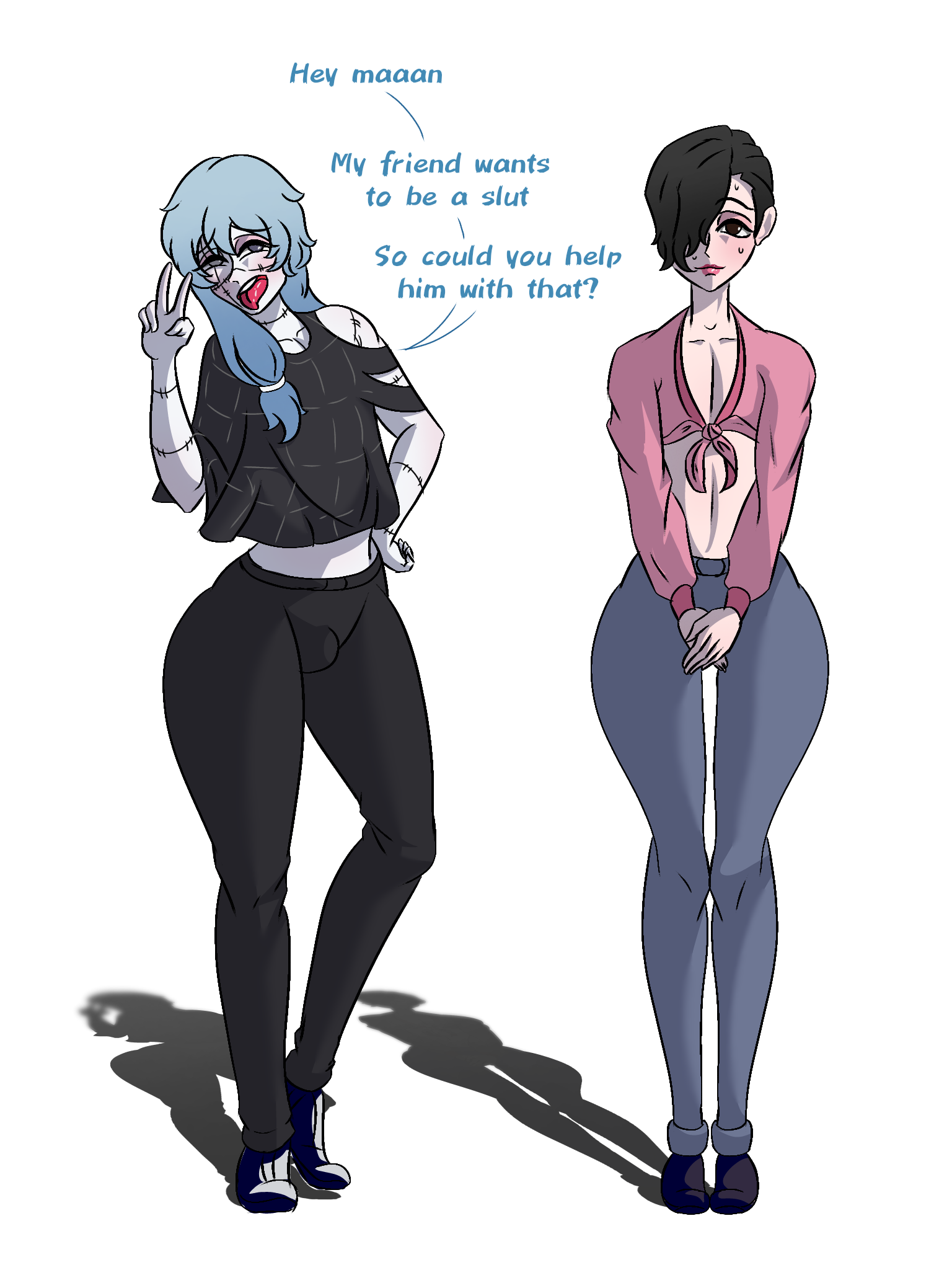 anime, azamika343, brat, breeding request, femboy, femboy focus, femboydom, femboysub, jujutsu kaisen, junpei yoshino, mahito (jujutsu kaisen), makeup, nervous, nervous smile, sex request, slutboy, smiling, text, text bubble