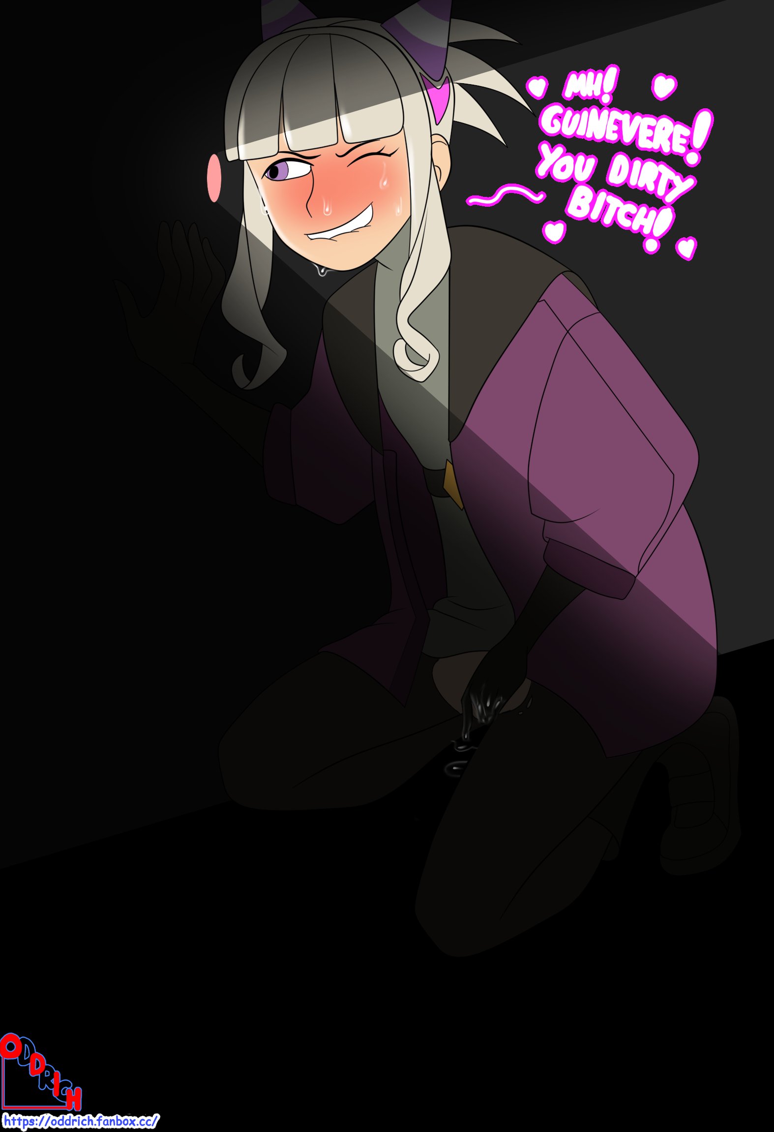 2d, 2d (artwork), 2d artwork, blonde female, blonde hair, blonde hair female, blonde-haired female, female penetrated, glitch productions, horny, horny female, knights of guinevere, masturbation, oddrich, olivia park, on knees, princess guinevere, solo, stealth masturbation, vaginal, vaginal masturbation, vaginal penetration, watching