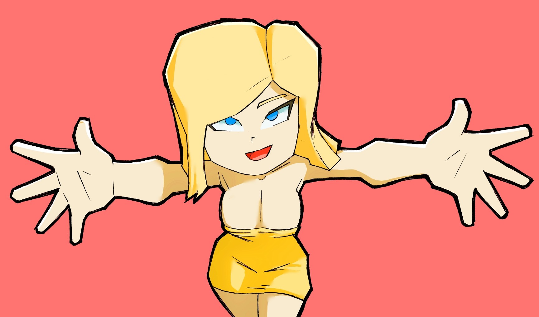 blonde hair, breekn, brikmk, clash (series), clash royale, dress, healer (clash of clans), medium hair, pov, simple background, supercell