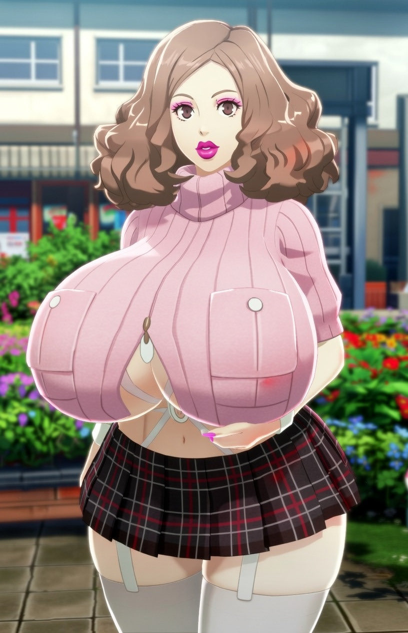 1girls 3d ai ai_art ai_generated annon bimbo bimbofied female female_only gigantic_breasts grok haru_okumura huge_breasts human persona revealing_clothes skimpy standing