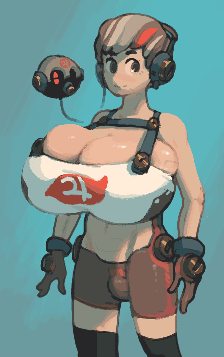 artist_request big_breasts busty busty_boy male_with_breasts solo solo_male