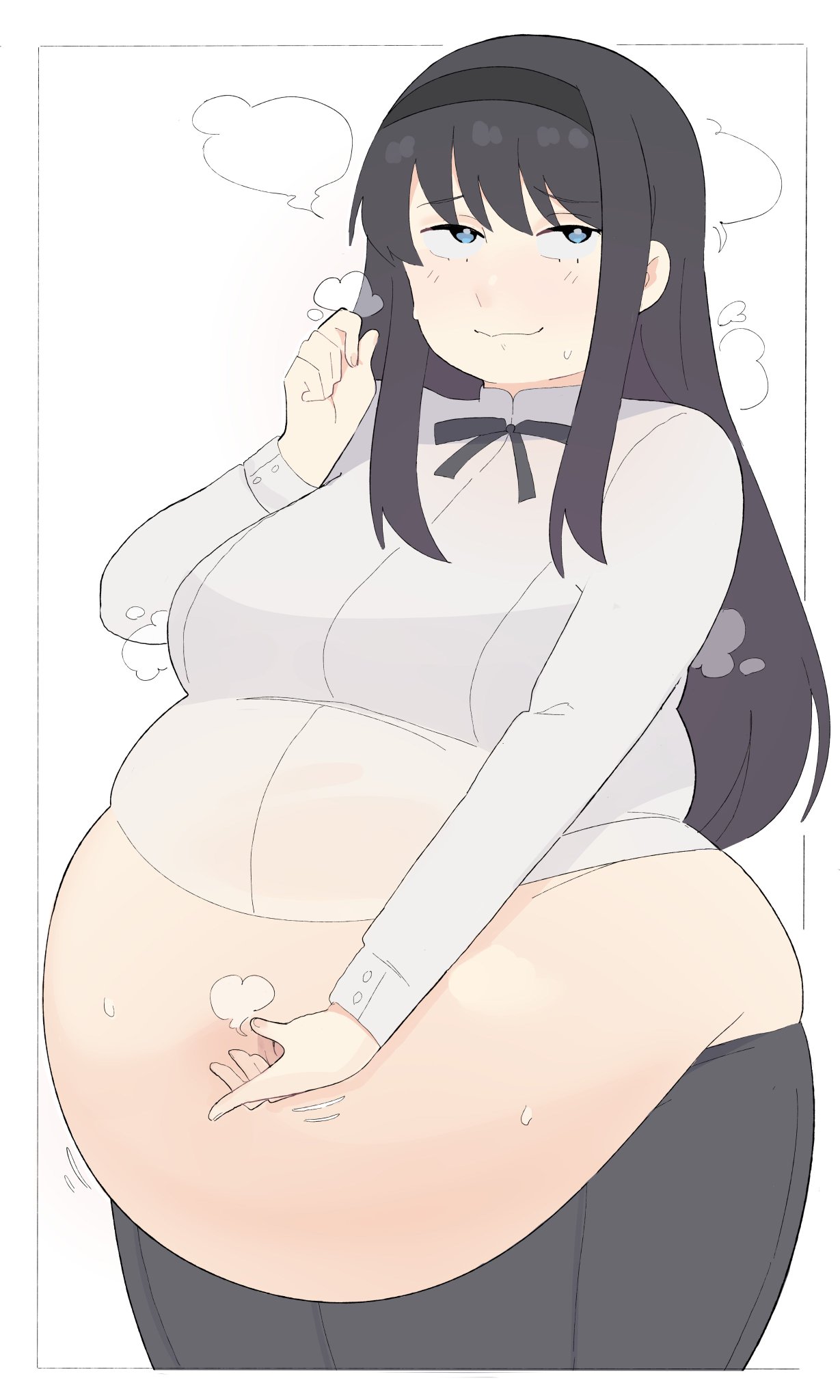 belly belly_fat belly_fetish belly_focus belly_overhang big_belly character_request copyright_request deep_navel fat fat_belly fat_female fat_fetish fat_thighs female female_focus female_only innuendo napolitane navel_fetish navel_focus overweight_female sexually_suggestive