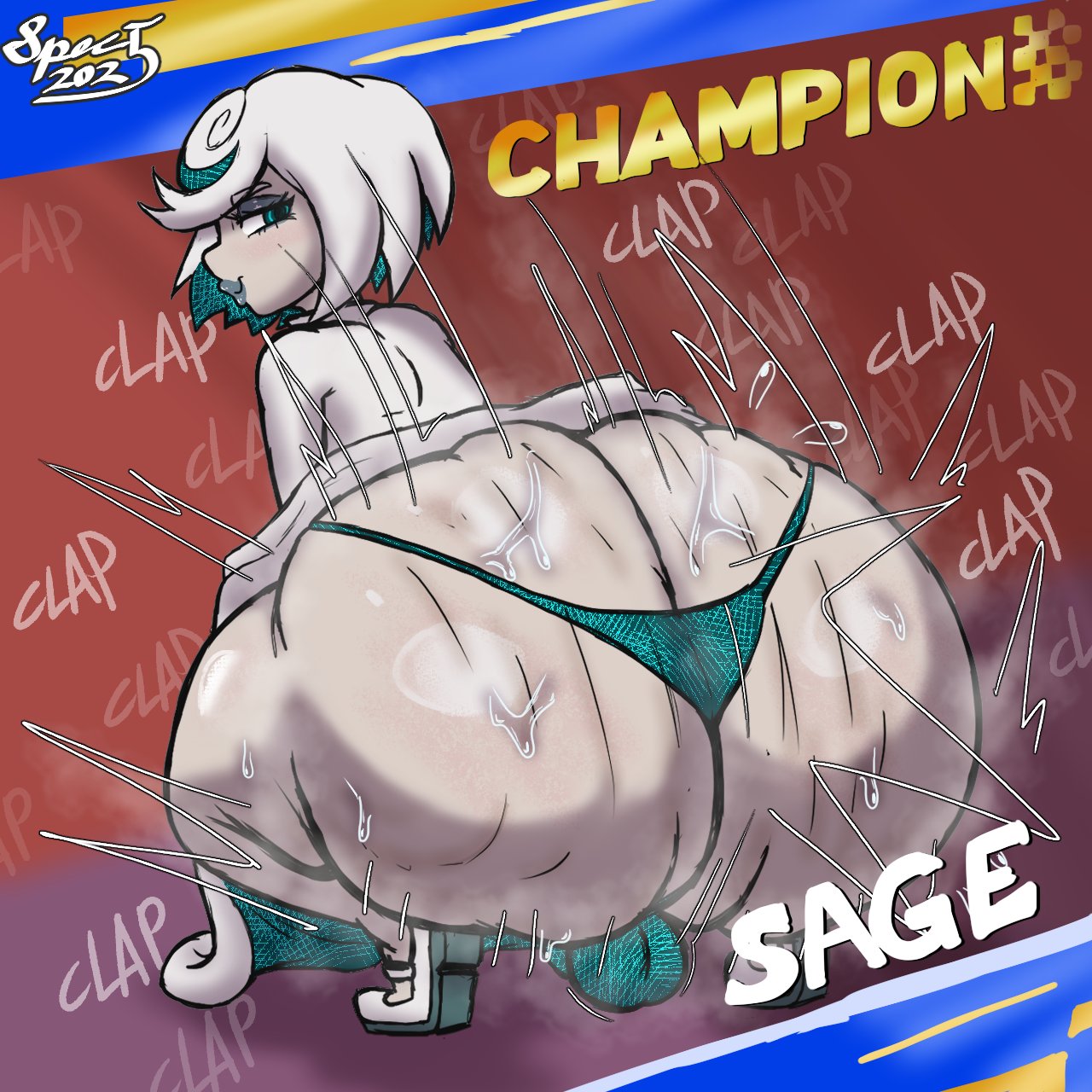 1futa, 2025, ass focus, balls, ballsack, big ass, big butt, butt focus, clapping ass, clapping cheeks, fat ass, futa only, futanari, game ui, huge ass, huge butt, hyper ass, intersex, lips, lipstick, sage (sonic frontiers), sega, solo, solo futa, sonic (series), sonic racing crossworlds, specnsfw, sweat, sweaty, sweaty ass, sweaty butt, twerking