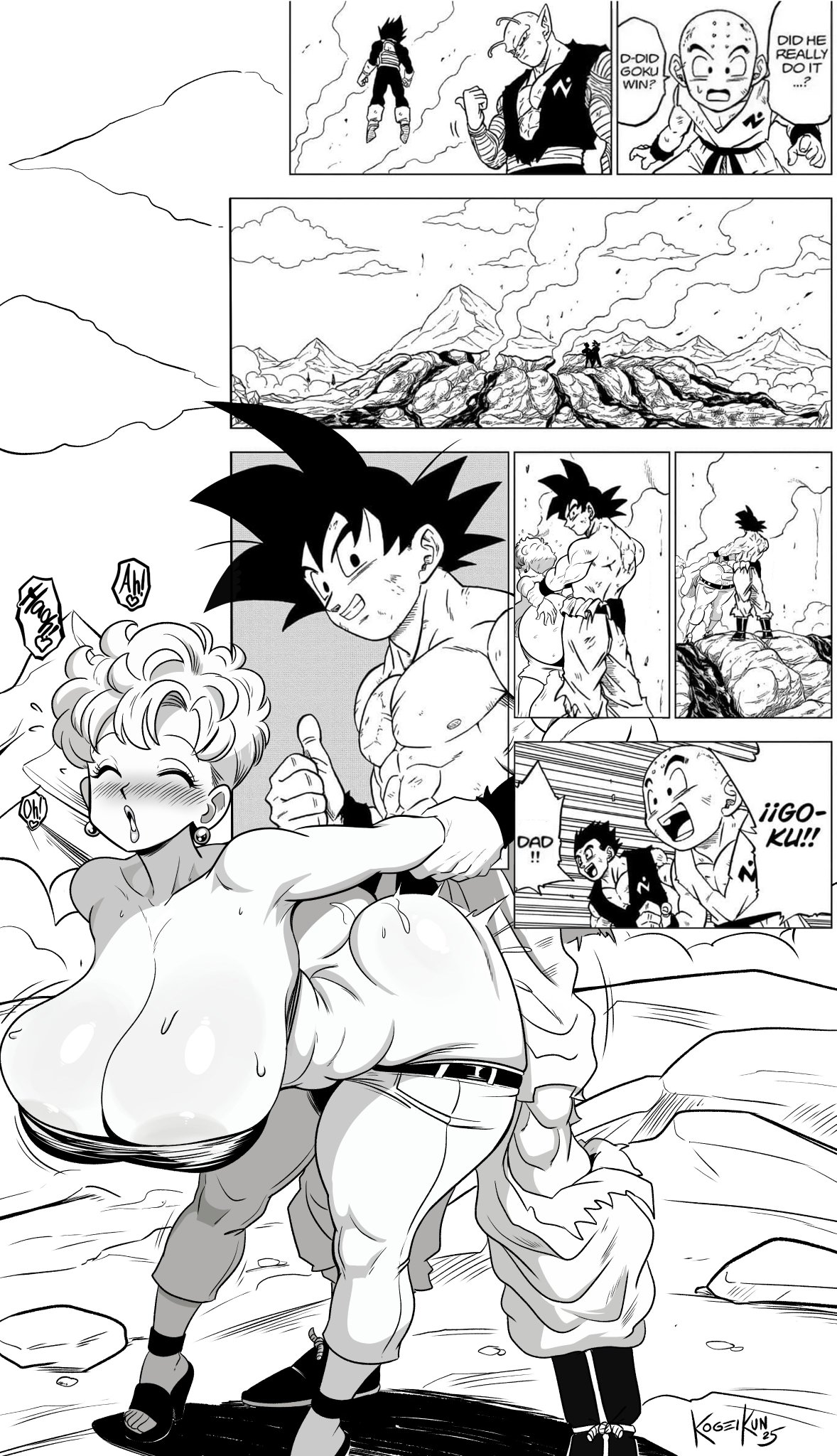 alien, alien boy, alien humanoid, ass, big ass, big breasts, big thighs, breasts, bust, busty, cheating, cheating female, cheating husband, cheating male, cheating wife, chest, curvaceous, curvy, curvy figure, digital media (artwork), dragon ball, dragon ball super, dragon ball z, english text, female, gilf, goku, grandmother, hips, hourglass figure, huge ass, huge breasts, huge thighs, humanoid, kogeikun, large ass, large breasts, large thighs, light skin, light-skinned female, male, male/female, mature, mature female, milf, mother, panchy, panchy (dragon ball), panchy briefs, saiyan, shounen jump, slim waist, son goku, straight, thick, thick hips, thick legs, thick thighs, thighs, voluptuous, waist, wide hips