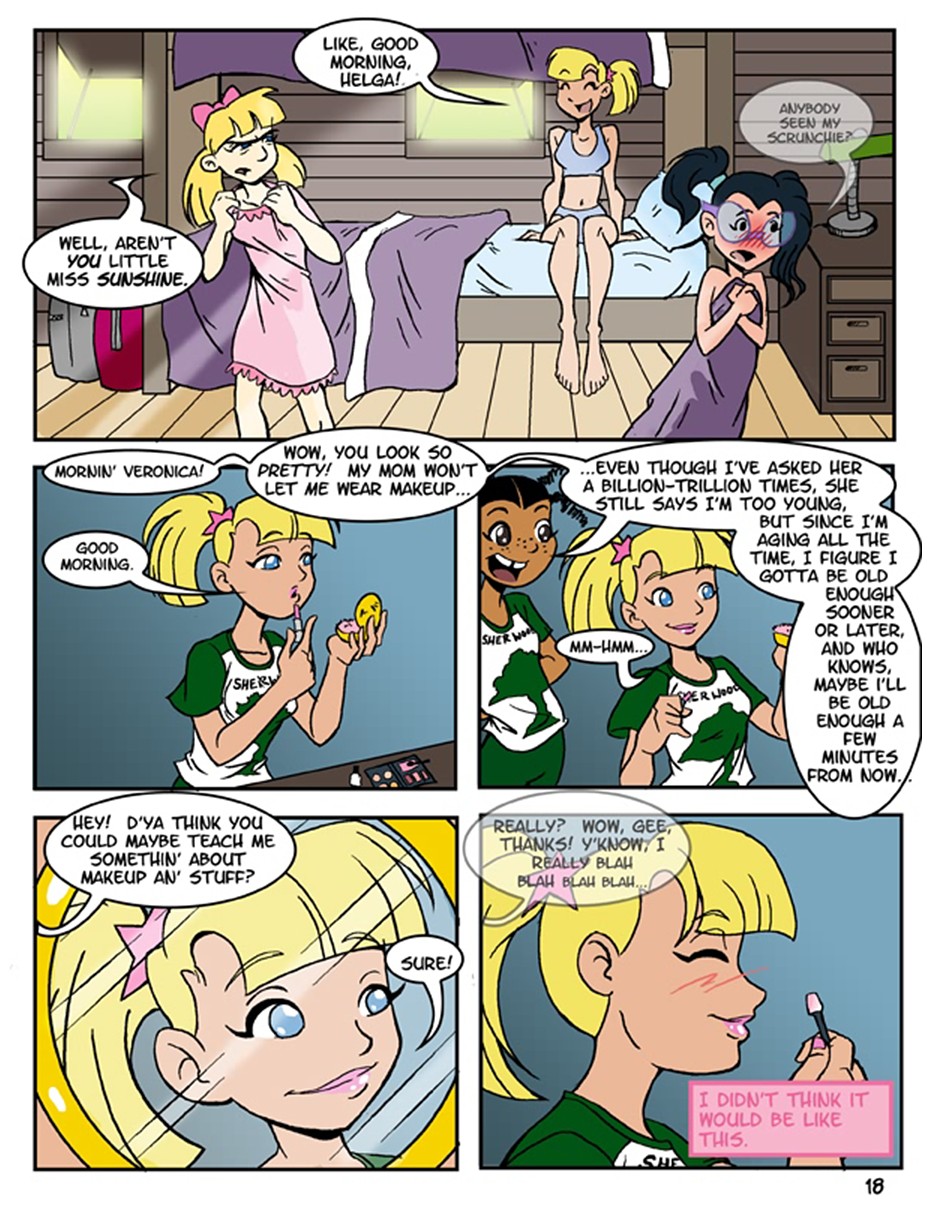 blonde_hair camp_sherwood cartoon_network comic crossover foster's_home_for_imaginary_friends goo_goo_gaga helga_pataki hey_arnold! nickelodeon straight_hair the_fairly_oddparents tootie veronica_star